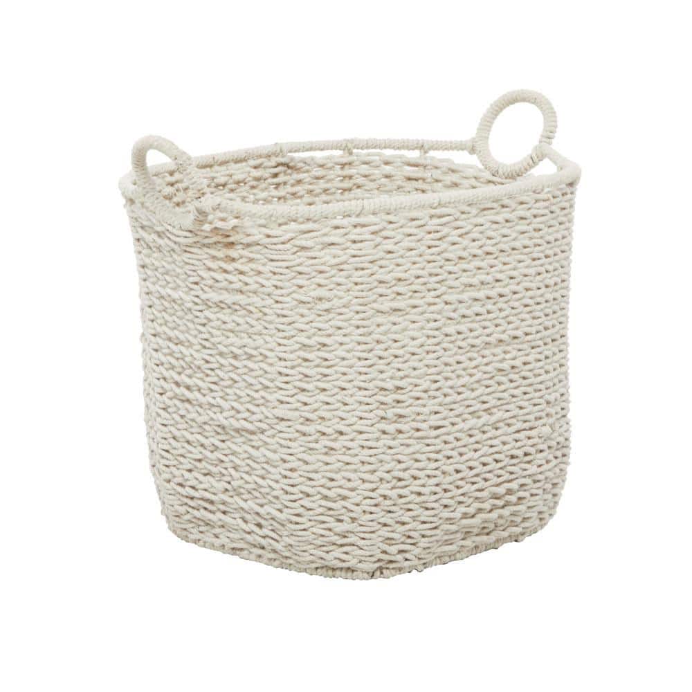 Bohemian Brights Round Fabric Storage Basket with Handles