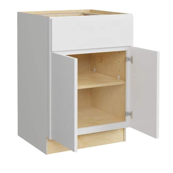 Home Decorators Collection Hargrove 24 in. W x 24 in. D x 34.5 in. H Assembled Plywood Base Kitchen Cabinet in Vesper White with Soft Close