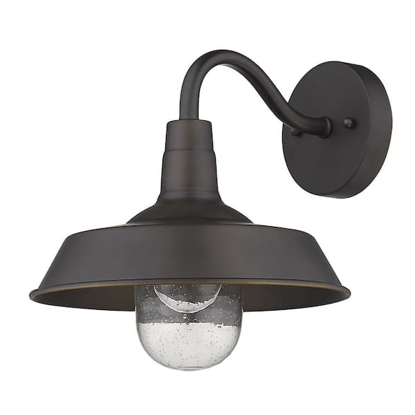 10.5 in. Bronze Outdoor Hardwired Sconce with No Bulbs Included