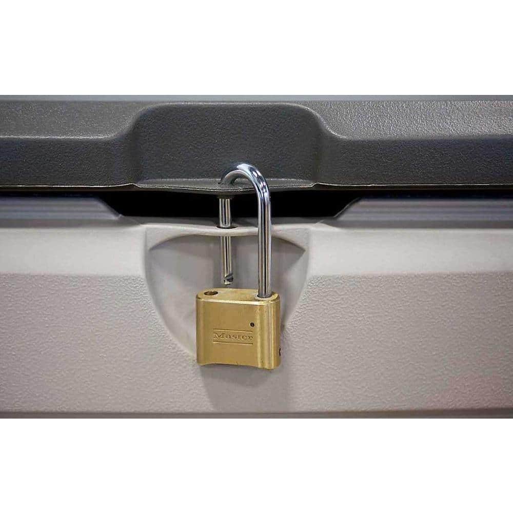 Desert Sand and Brown 130 Gallon Lockable Plastic Deck Box
