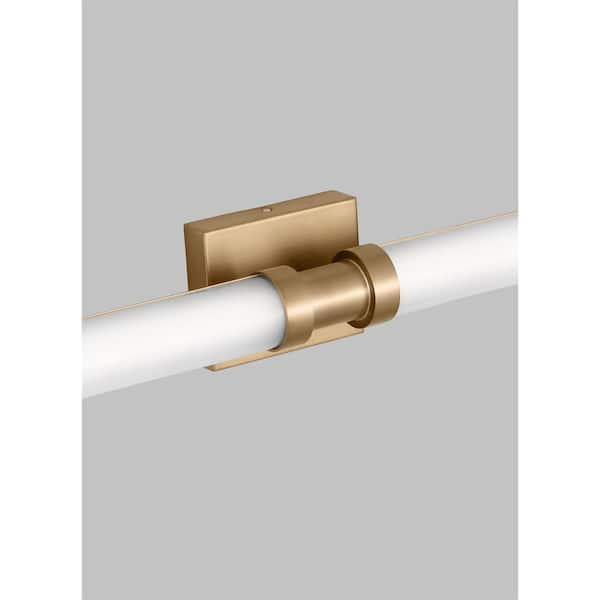 Generation Lighting - Kiel 26.75 in. Medium 2-Light Satin Brass LED Vanity Light with Arctic Glass Shades