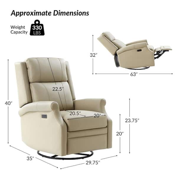 JAYDEN CREATION Samuel Beige 29.75 in. W Modern Leather