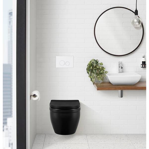Swiss Madison Dual Flush Actuator Plate – Wall Mount, Round Push Buttons, Matte White, For Compatible Toilet Systems