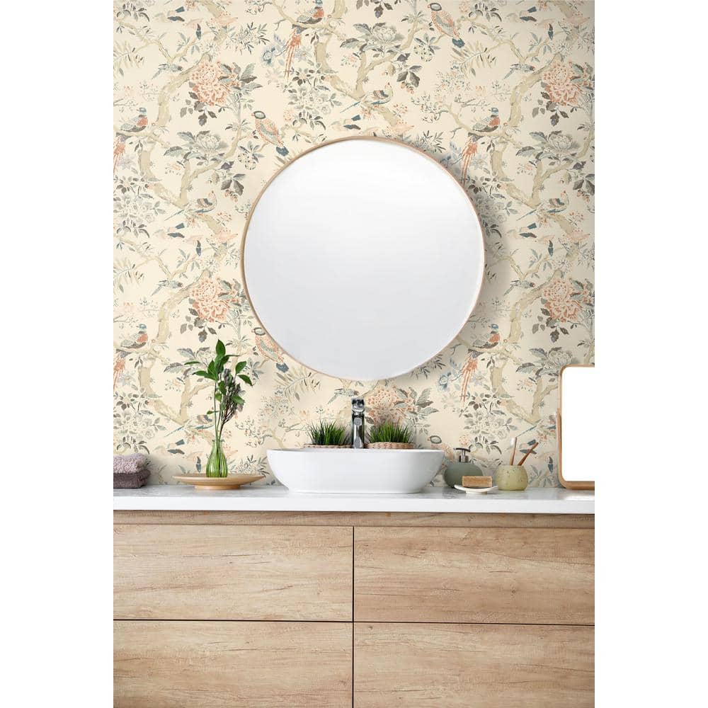 Menara Shell Pink Floral Self-Adhesive Vinyl Wallpaper