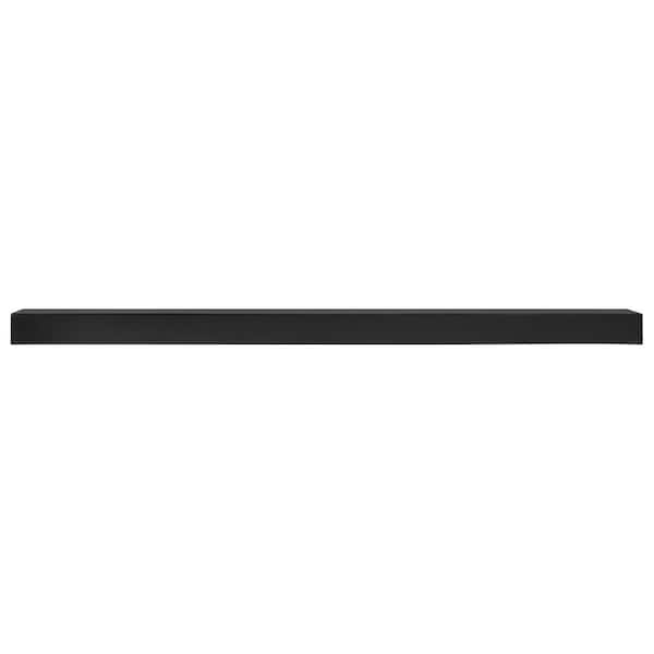 The Tyler Black 7 ft. Fireplace Cap-Shelf Mantel