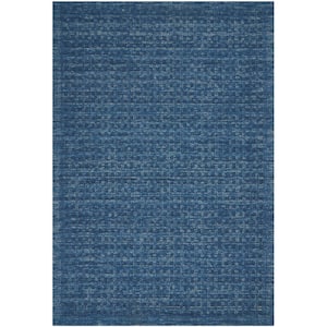Perris Navy 8 ft. x 11 ft. Solid Contemporary Area Rug