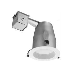 4 in. Matte White Recessed Baffle Integrated LED Lighting Kit