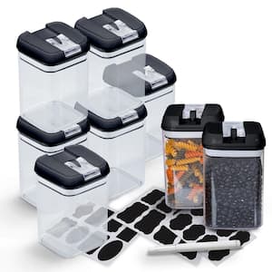 Cheer Collection Set of 7 Airtight Storage Containers plus Dry Erase Marker  and Labels, Gray, 1 - Kroger