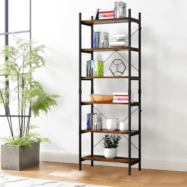 IRIS 67.72 in. Brown 4-shelf Baker's Rack with Storage Adjustable