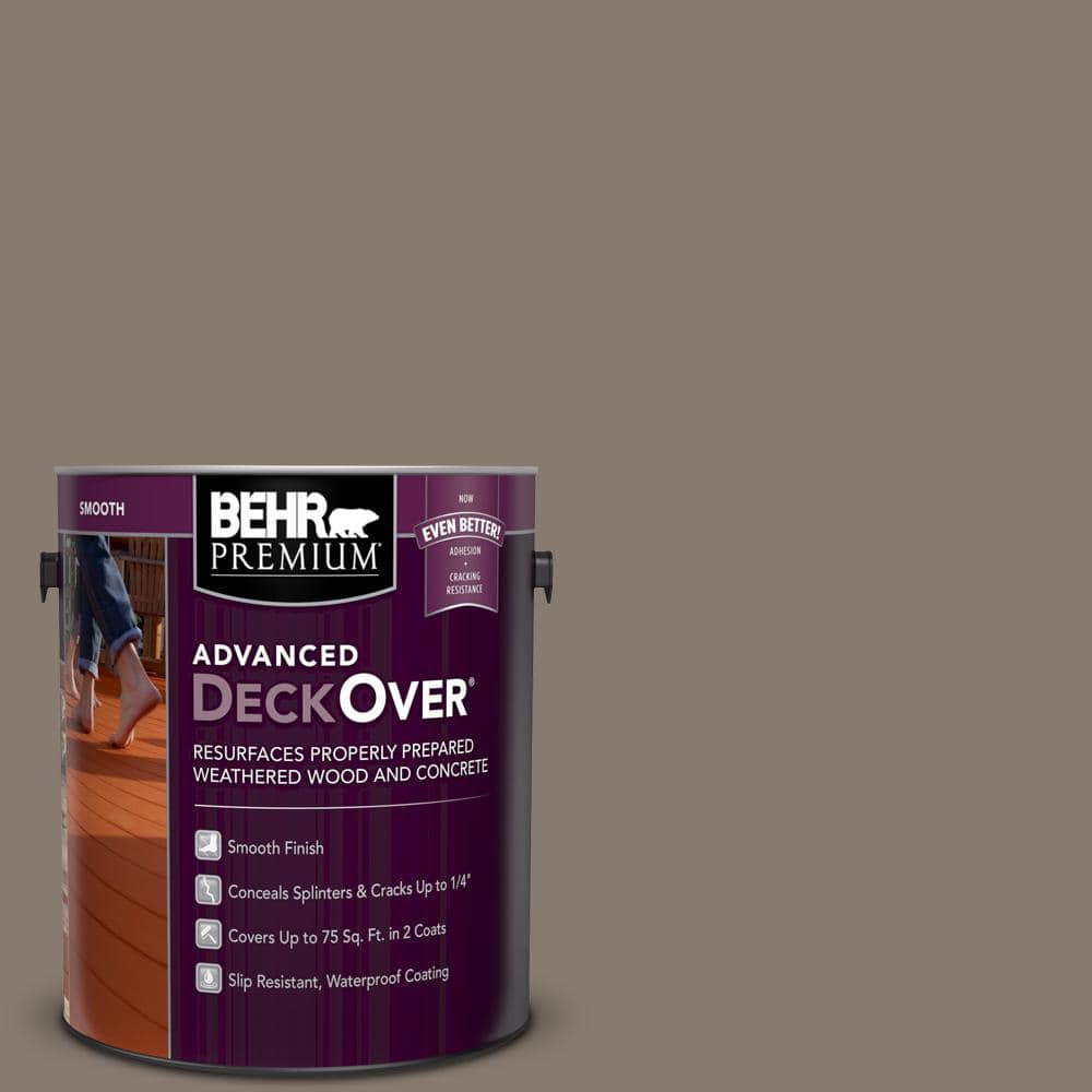 BEHR Premium Advanced DeckOver 1 Gal SC 159 Boot Hill Grey Smooth   Boot Hill Grey Behr Premium Advanced Deckover Exterior Wood Stains 500001 64 1000 