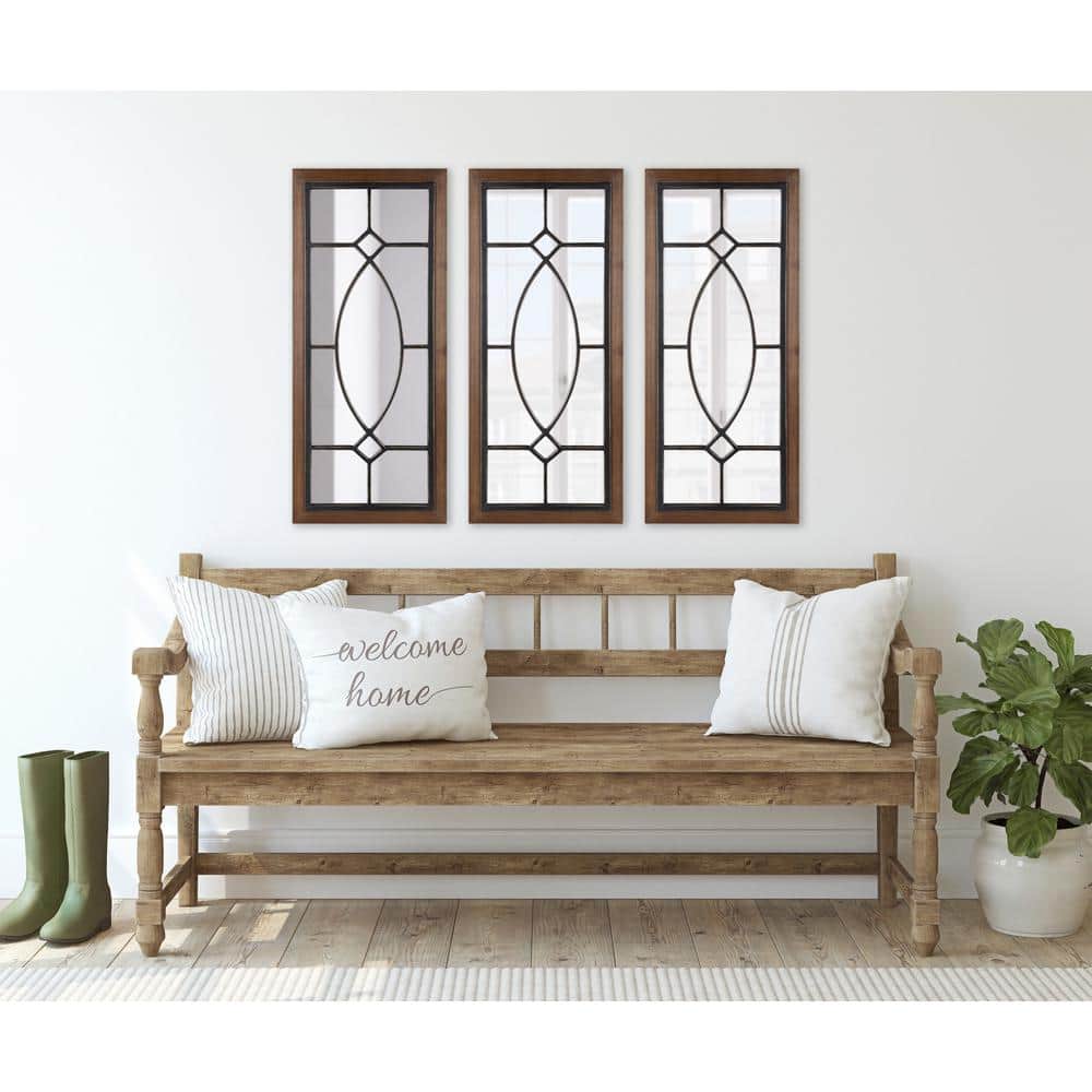 Countryside Chateau Rustic Brown Full-Length Wood Mirror