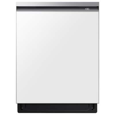 Bespoke 24 in. White Glass Top Control Smart Built-In Tall Tub Dishwasher with Stainless Steel Tub and Smart Dry, 42dBA