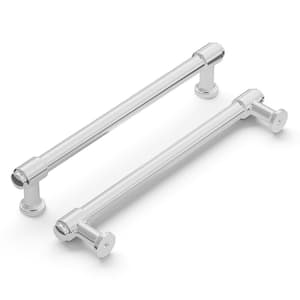 Piper Collection Pull 6-5/16 in. (160 mm) Center to Center Chrome Finish Modern Zinc Bar Pull (1 Pack )