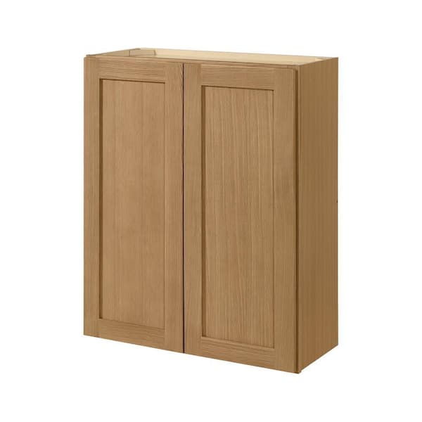 Avondale 30 in. W x 12 in. D x 36 in. H Ready to Assemble Plywood Shaker Wall Kitchen Cabinet in White Oak