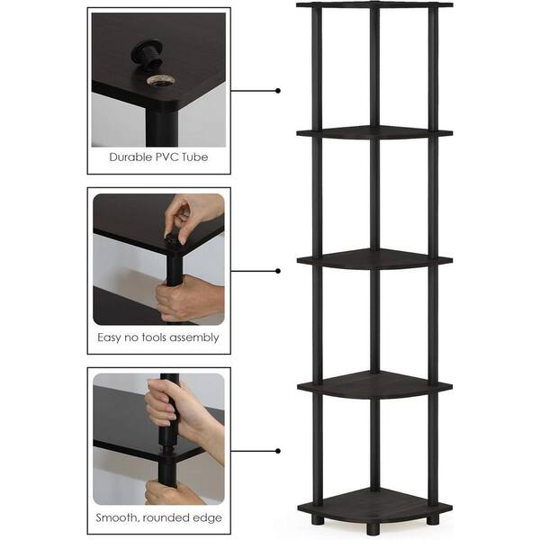 11.6 in. W x 11.61 in. D Black Corner Display Rack Multipurpose