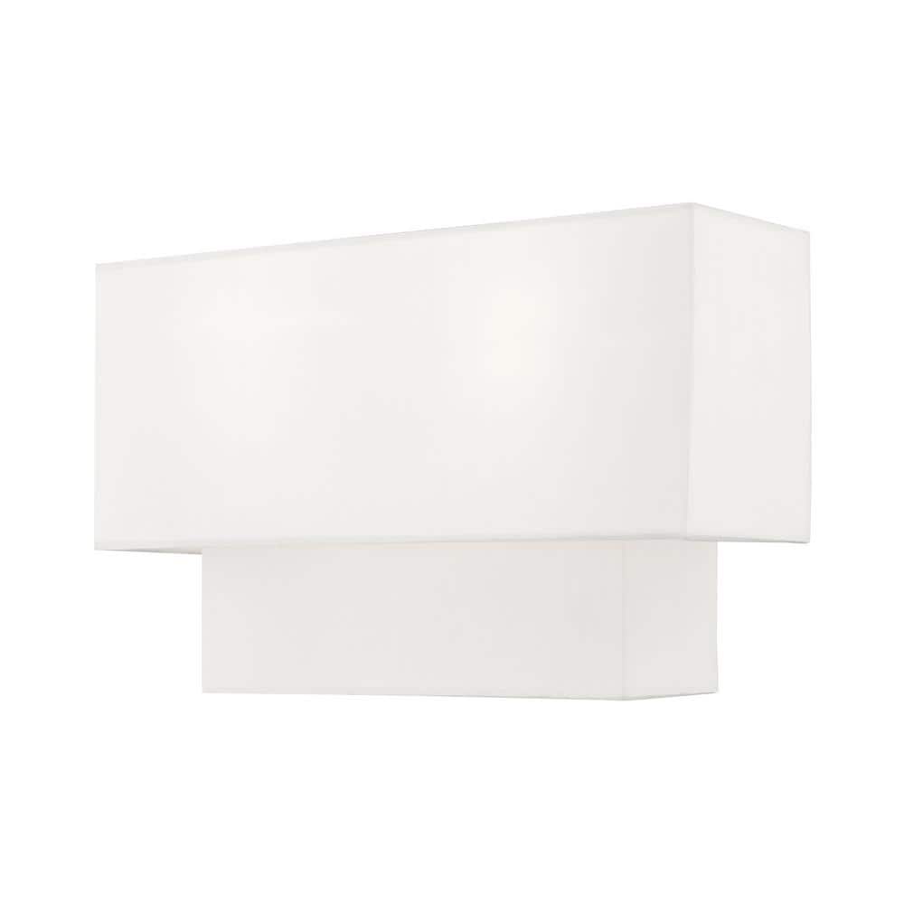 Swaney Brushed Nickel 2-Light Dimmable Fabric Shade Sconce