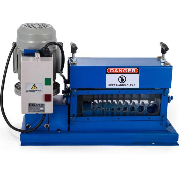 Portable Wire Stripper, 18 AWG to 1 in. OD, 11 Channels, 10 Blades, 75 ft. /min Speed, Copper Recycling