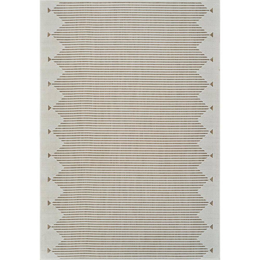 Beige, Brown 5 ft. x 7 ft. Woven Geometric Polypropylene Rectangle Indoor/Outdoor Area Rug price history on PriceWatchPro