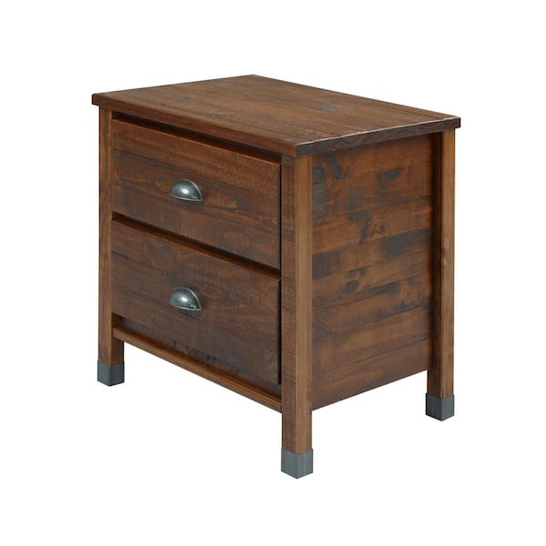 Photo 1 of Baja 2-Drawer Walnut Nightstand