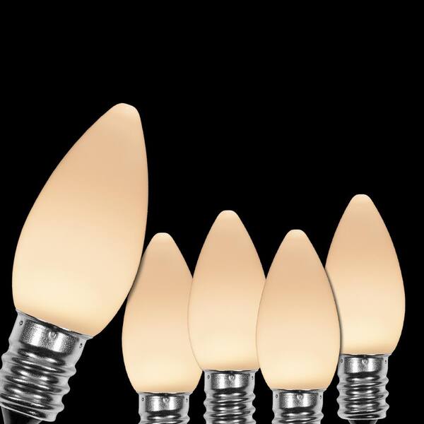 EZLS C7 Smooth Transparent SMD LED Bulbs - Dimmable, E12 Candelabra Base, 0.65w, Multiple Colors Available