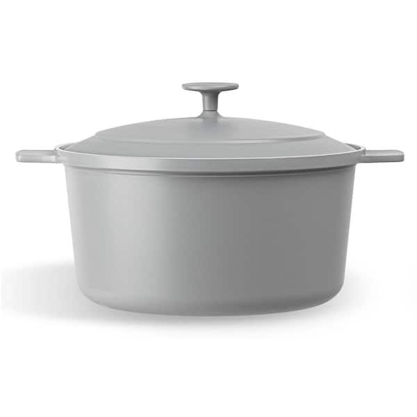 5 qt. Round Aluminum Ceramic Nonstick Dutch Oven in Grey