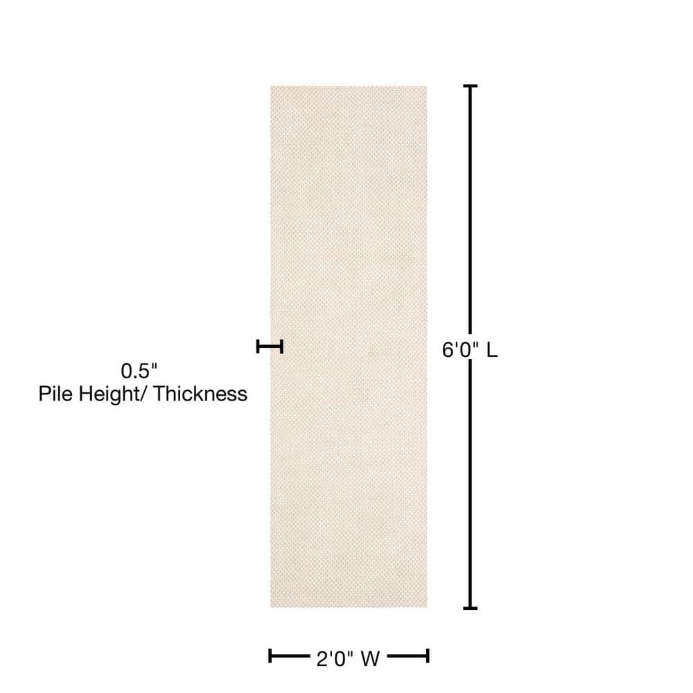 Ivory Handwoven Wool and Synthetic Runner Rug, 2'3" x 6'