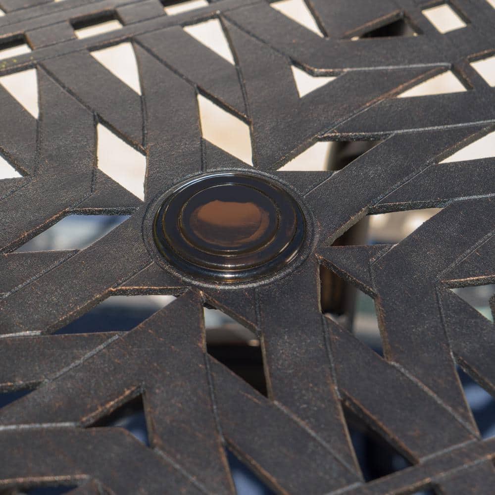 Shiny Copper Cast Aluminum Square Outdoor Dining Table