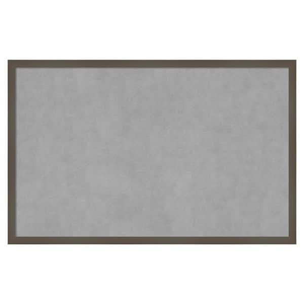 Amanti Art Svelte Clay Grey 33 in. x 21 in. Framed Magnetic Board