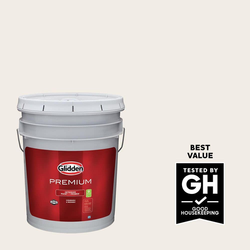 Glidden Premium 5 gal. Cow's Milk PPG1053-1 Satin Interior Latex