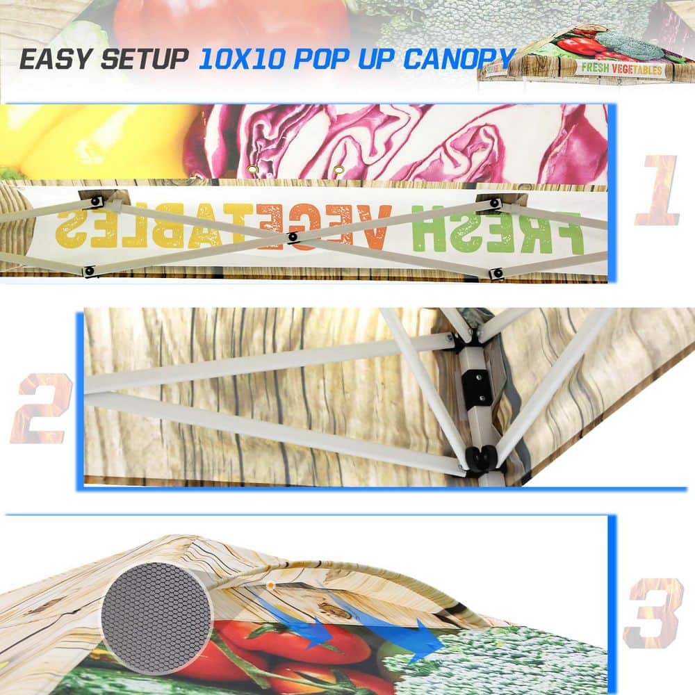 Eagle Peak 10x10 Vegetable Print Pop-Up Canopy Tent