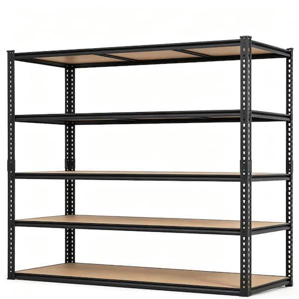 Heavy Duty Freestanding Metal Shelving Adjustable Carbon Steel Storage Rack Ideal for Garage, Warehouse, 120x45x183cm