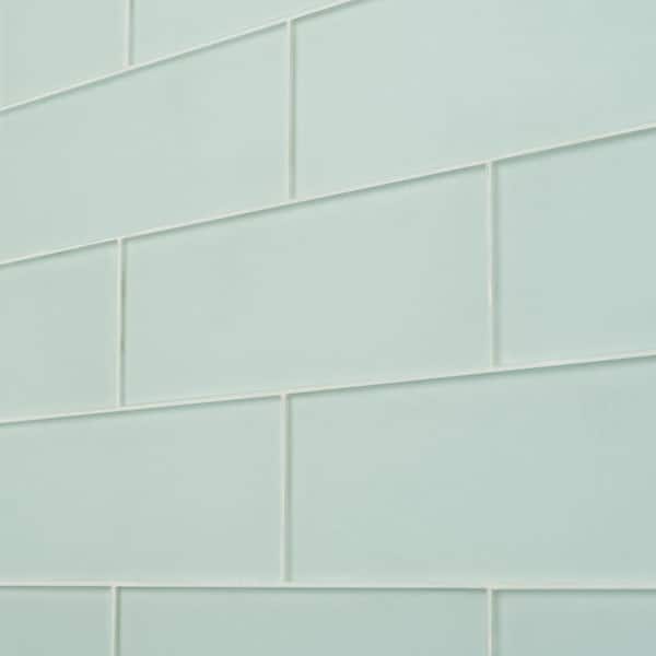 Ivy Hill Tile Contempo Seafoam Frosted 4 in. x 12 in. Glass Tile (15 Pieces 5 sq.ft/Box)