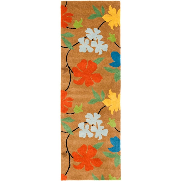 Soho 3 x 10 Brown/Multi Floral Runner Rug