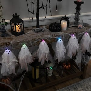 5 ft. Pre-Lit Color Changing Hanging Ghost Halloween String Lights- Clear Wire (6-Count)