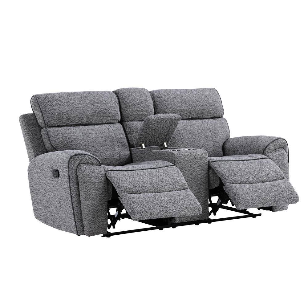 Omni Gray Polyester 3-Piece Reclining Living Room Set