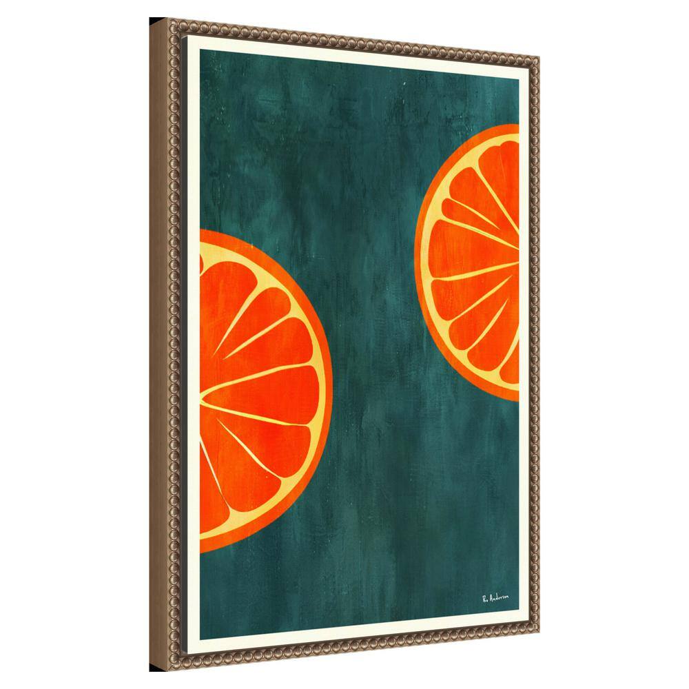 Orange Slices Abstract Canvas Print with Bronze Frame