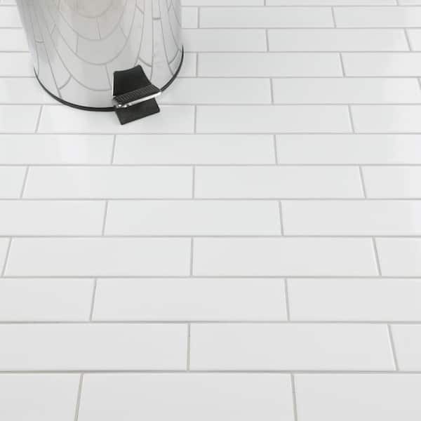 Merola Tile Metro Soho Glossy White 1 3, Grey Porcelain Floor Tiles 600×600