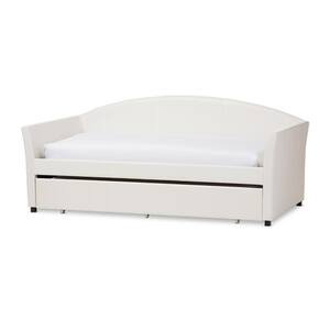 London Contemporary White Faux Leather Upholstered Twin Size Daybed