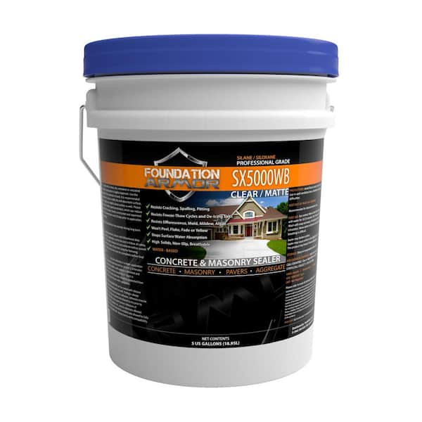 Foundation Armor 5 gal. Penetrating Water Based Silane Siloxane Concrete Sealer, Brick Sealer and Masonry Water Repellent