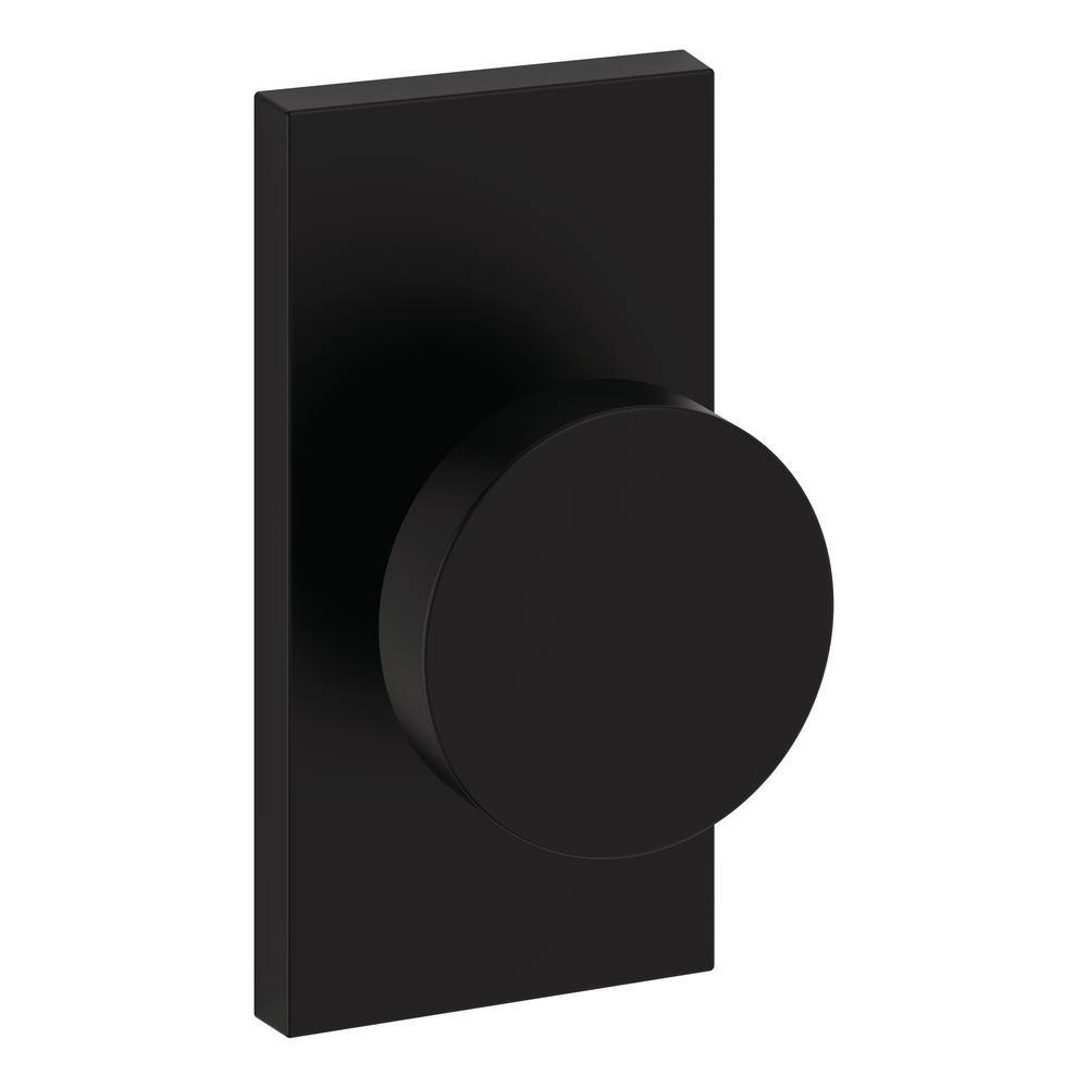 Baldwin Contemporary Satin Black Bed/Bath Door Knob Contemporary with 5