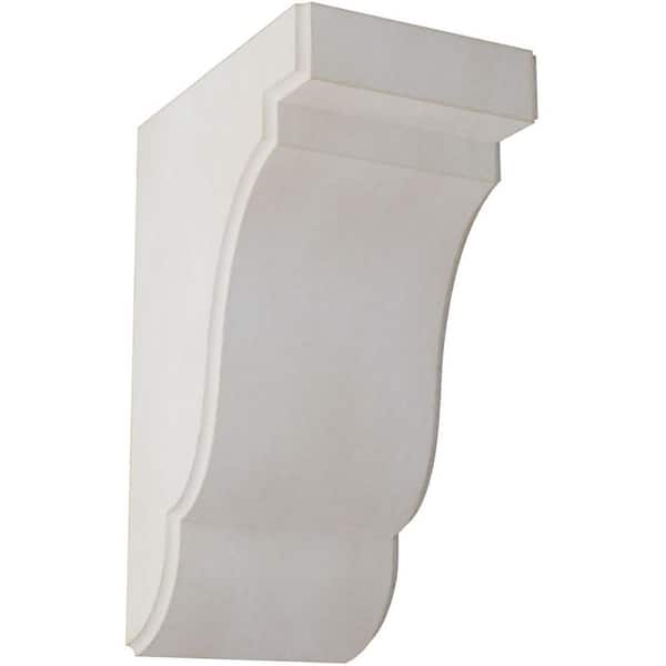 Ekena Millwork 3-1/2 in. x 7-1/2 in. x 5 in. Chalk Dust White Bedford Wood Vintage Decor Bracket