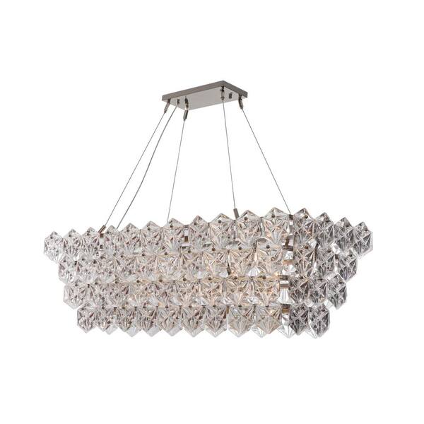 Unbranded 9-Light Chrome and Crystal Chandelier