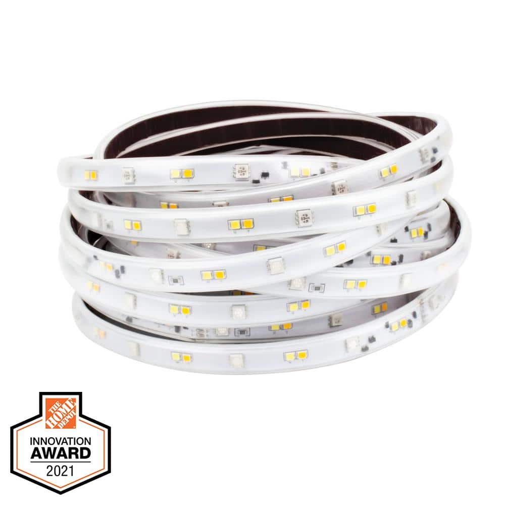 paperback bruiloft diefstal EcoSmart 32 ft. Smart RGB and Tunable White Strip Light Powered by Hubspace  AL-TP-RGBCW-60-2232 - The Home Depot