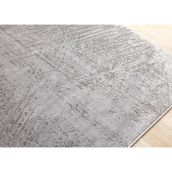 Veran Collections 7 ft. x 10 ft. Grey Distressed Indoor Area Rug