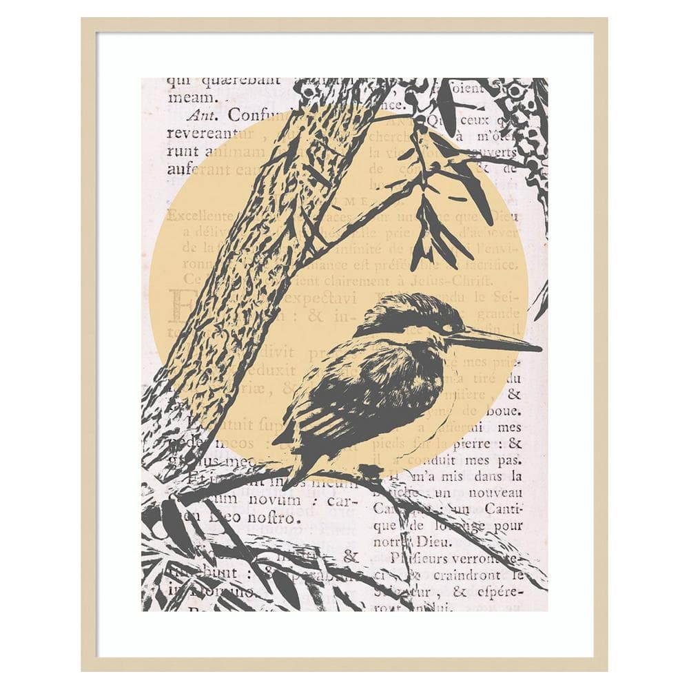 Tweet Tweet II by Alonzo Saunders 33 in. W x 41 in. H. Wood Framed Wall Art Print Framed in Brown price history on PriceWatchPro