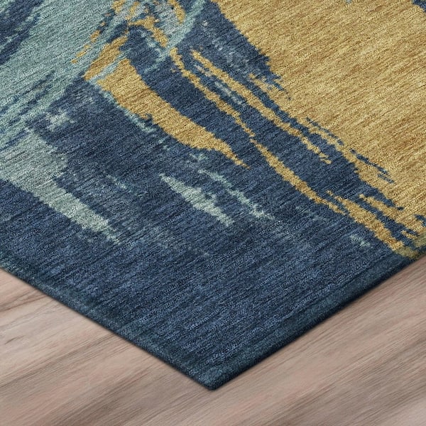 Chantille Machine Washable Indoor/Outdoor Abstract ACN2957 Navy 9 ft. x 12 ft. Area Rug