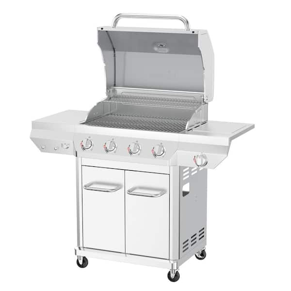 Nexgrill 4 Burner Stainless Steel Propane Gas Grill with Side