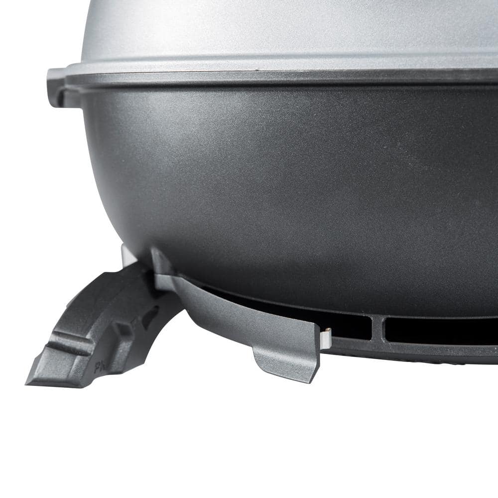 PKGO Silver Charcoal Grill and Smoker with Porcelain Coated Cast Iron Grates