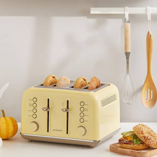 Review BUYDEEM 4 Slice Toaster Retro Stainless Steel DT640 