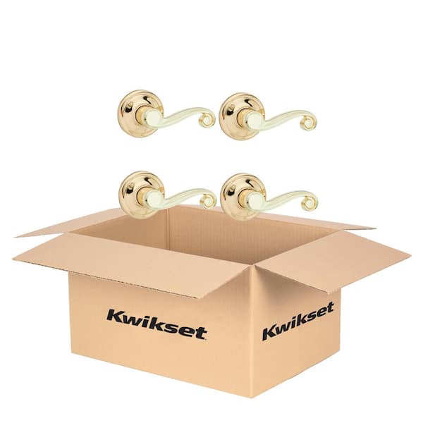 Kwikset Lido Hall/Closet Lever in Polished Brass
